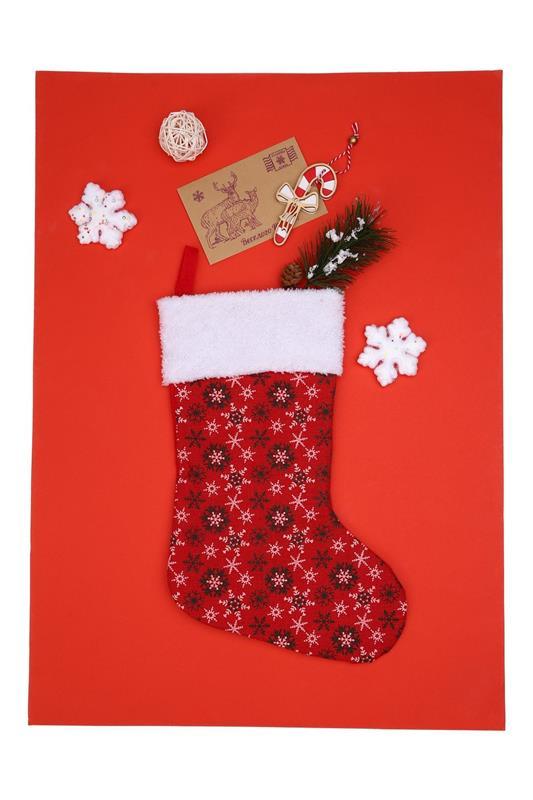 Носок для подарков ColorWay (CW-MCS38RED) Merry Christmas, 38см, Red/Snowflakes