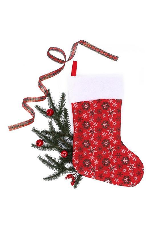 Носок для подарков ColorWay (CW-MCS38RED) Merry Christmas, 38см, Red/Snowflakes