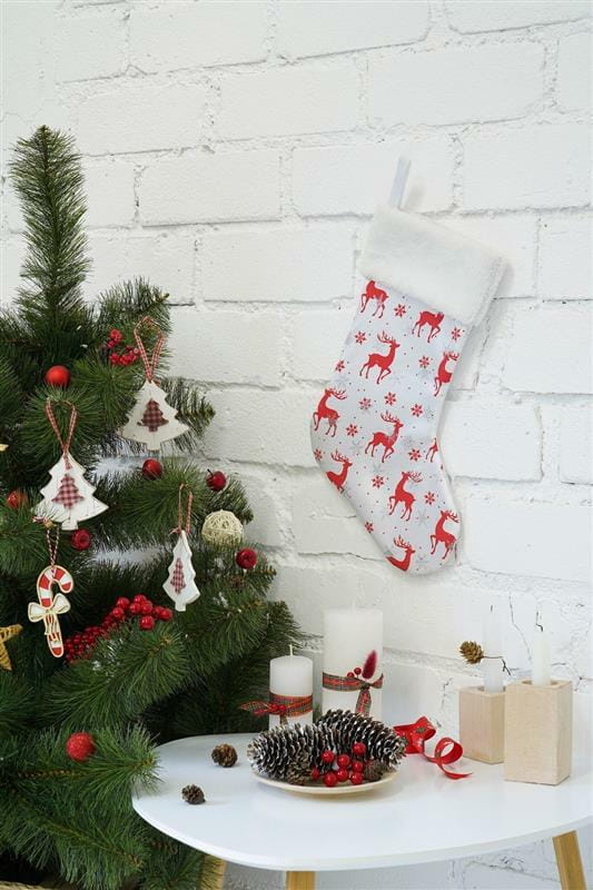 Носок для подарков ColorWay (CW-MCS38WH) Merry Christmas, 38см, White/Deer