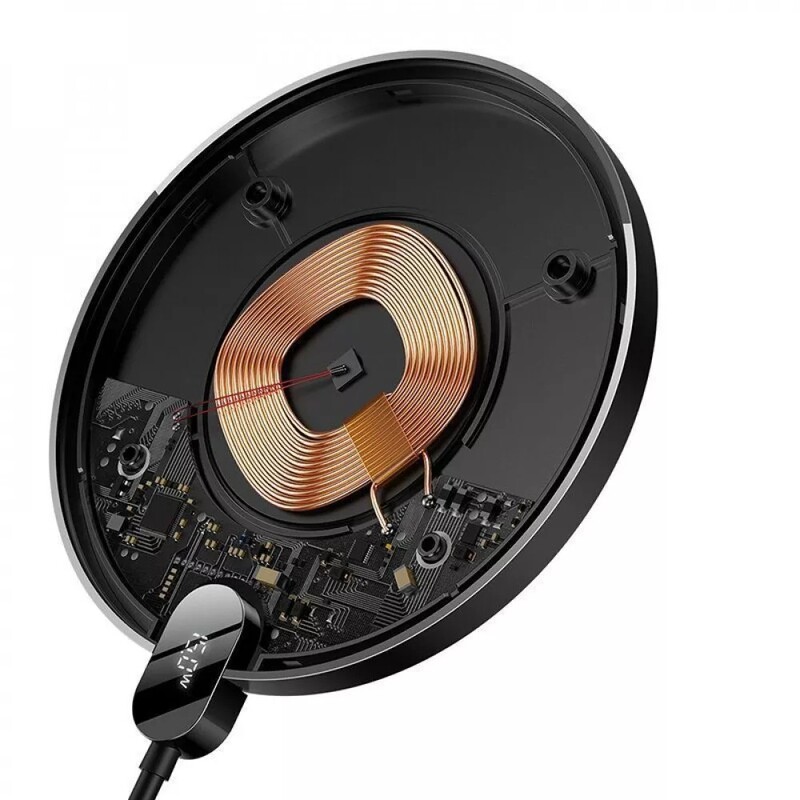Бездротовий зарядний пристрій Baseus Digital LED Display Gen 2 15W Black (CCED000001)