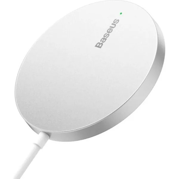 Бездротовий зарядний пристрій Baseus Simple Mini3 Magnetic Wireless Charger 15W Silver (CCJJ040012)