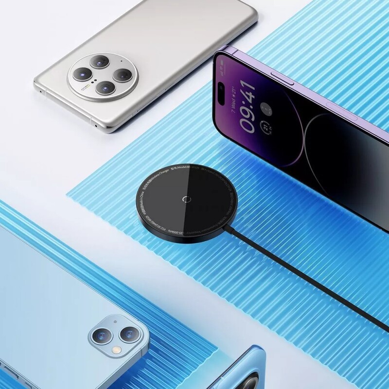 Бездротовий зарядний пристрій Baseus Simple Mini3 Magnetic Wireless Charger 15W Silver (CCJJ040012)