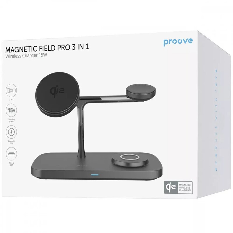 Бездротовий зарядний пристрій Proove Magnetic Field Pro 15W Black (WSMP15002001)