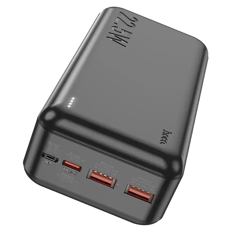 Универсальная мобильная батарея Hoco J101B Astute 22.5W 30000mAh Black (6931474782519)