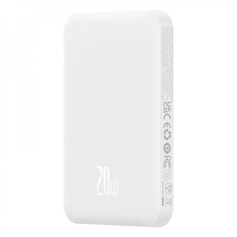 Универсальная мобильная батарея Baseus Magnetic Mini 5000mAh, 20W White (P10022107223-00)