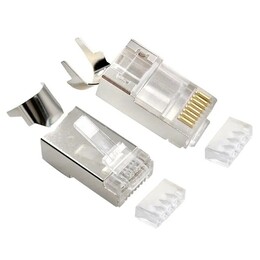 Коннектор RJ 45 Cablexpert (LC-PTF7-01/50) 8P8C, Cat.7, FTP, з наскрізними отворами, позолочені контакти (50 шт/уп)