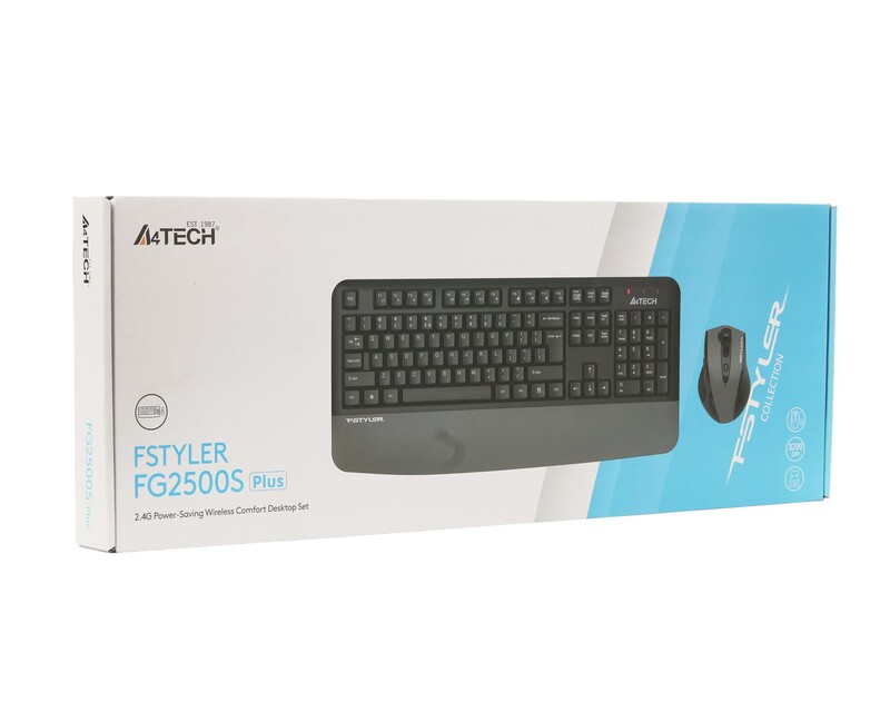Комплект (клавиатура, мышь) беспроводной A4Tech Fstyler FG2500S Plus Grey