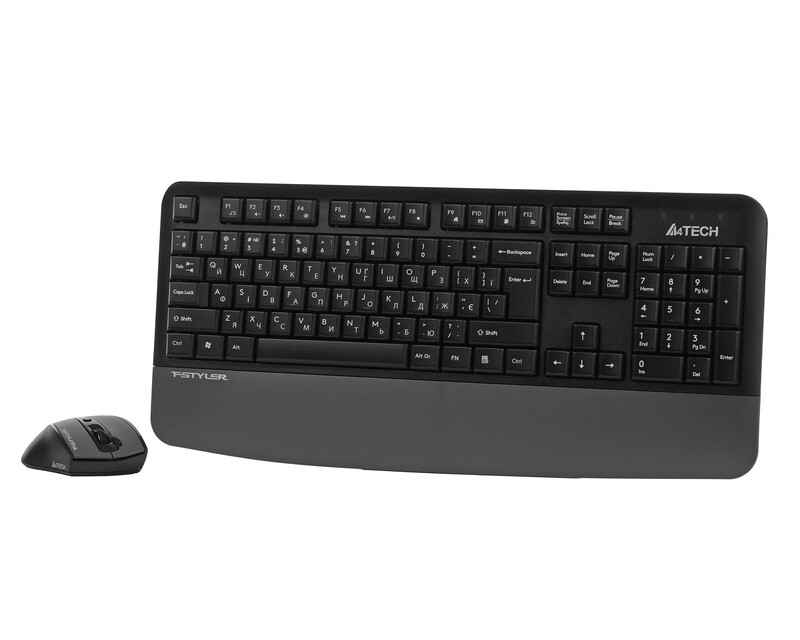 Комплект (клавиатура, мышь) беспроводной A4Tech Fstyler FG2500S Plus Grey