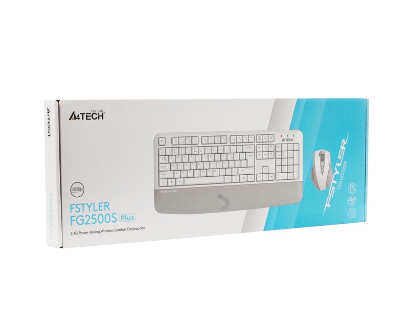Комплект (клавиатура, мышь) беспроводной A4Tech Fstyler FG2500S Plus White