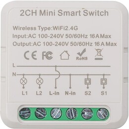Розумний 2-канальний перемикач Wi-Fi Tuya (HS084028)