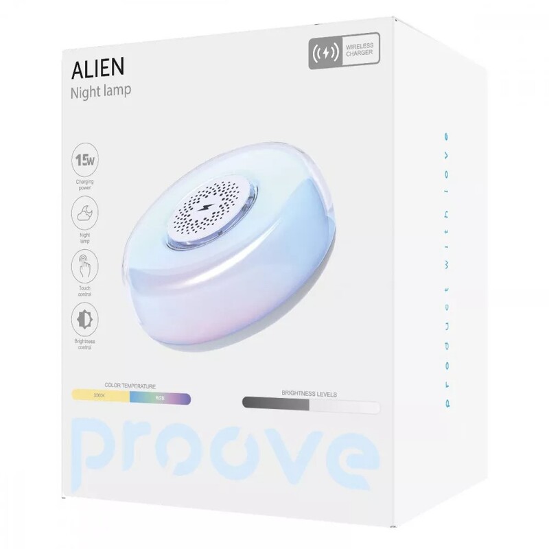 Нічник із бездротовою зарядкою Proove Alien White (PLAR05002001)