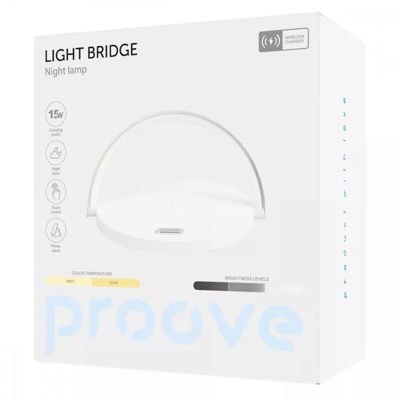 Нічник із бездротовою зарядкою Proove Light Bridge White (PLLB05102002)