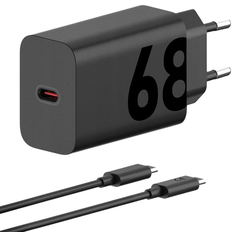 Мережевий зарядний пристрій Motorola 68W Black + кабель Type-C (PG38C06281)