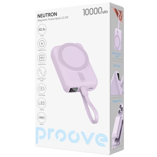 Универсальная мобильная батарея Proove Neutron 22.5W 10000mAh Purple (PBNE22022209)