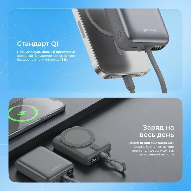 Универсальная мобильная батарея Proove Neutron 22.5W 10000mAh Purple (PBNE22022209)