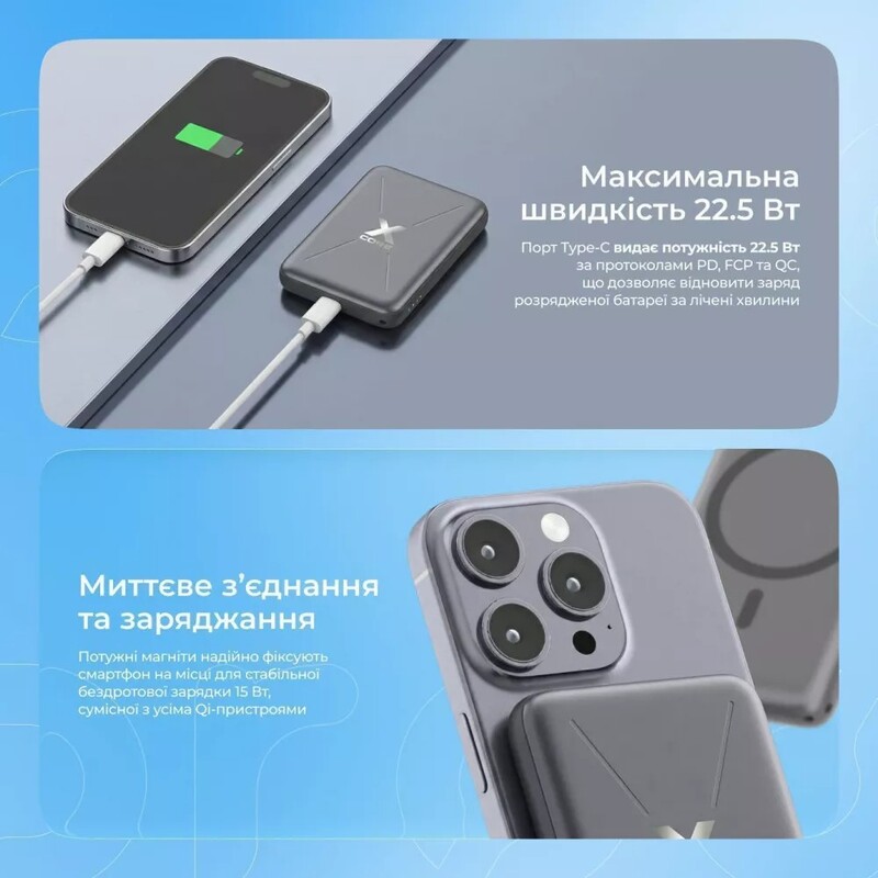 Универсальная мобильная батарея Proove X-Core 22.5W 10000mAh Purple (PNXC22010009)