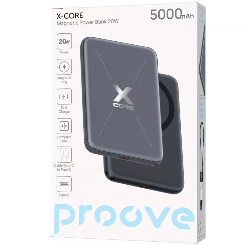 Універсальна мобільна батарея Proove X-Core 20W 5000mAh Gray (PNXC20010003)