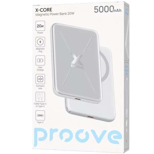 Універсальна мобільна батарея Proove X-Core 20W 5000mAh Silver/White (PNXC20010006)