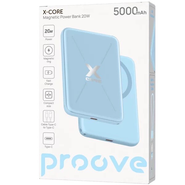 Универсальная мобильная батарея Proove X-Core 20W 5000mAh Sky Blue (PNXC20010008)