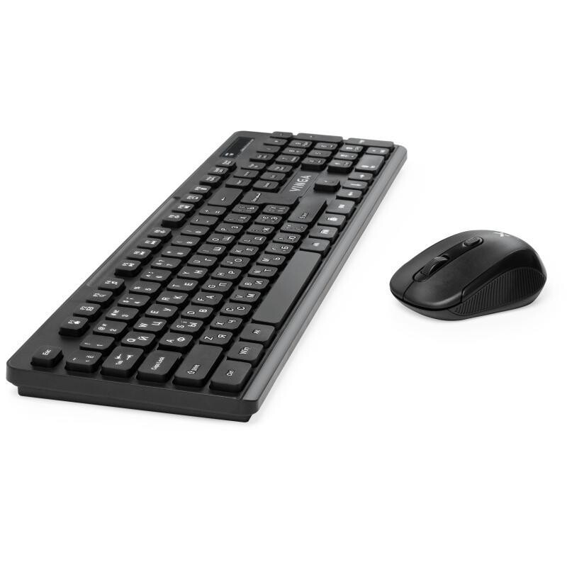 Комплект (клавиатура+мышь) беспроводной Vinga KBSW-100 Black