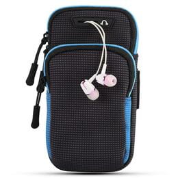 Купити Спортивний чохол на руку BeCover BC0011 6.5" Black/Blue (705343) + органайзер для навушників Спортивний чохол на руку BeCover BC0011 6.5" Black/Blue (705343) + органайзер для навушників