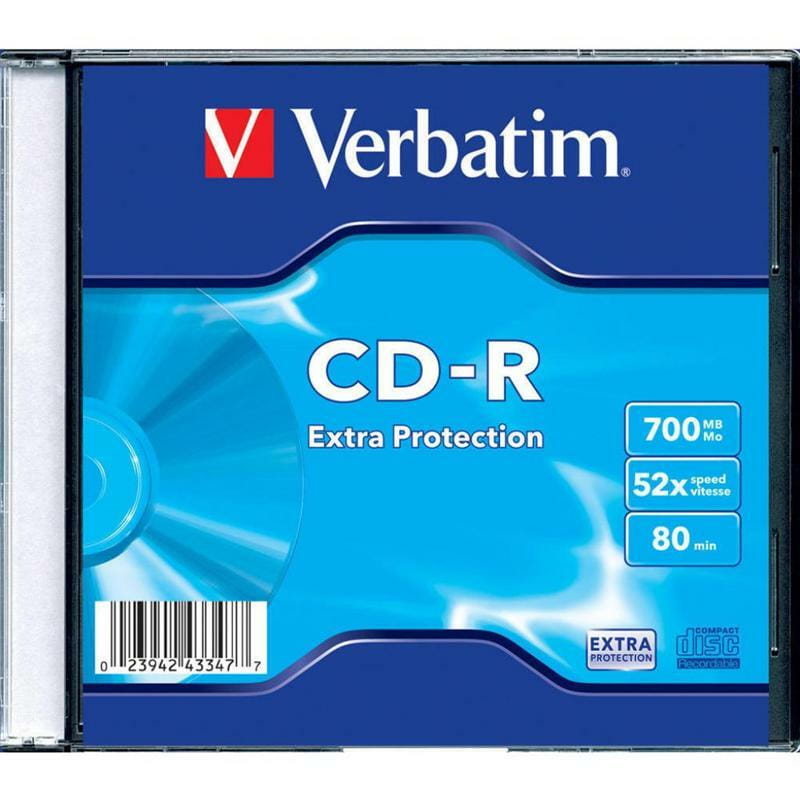 CD-R Verbatim (43347) 700MB 52x Slim, 1шт Extra