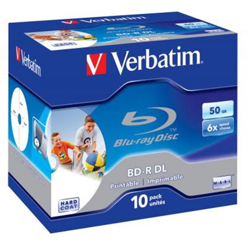 BD-R Verbatim (43736) DL 50GB 6x Wide Printable, 10 шт Jewel Case