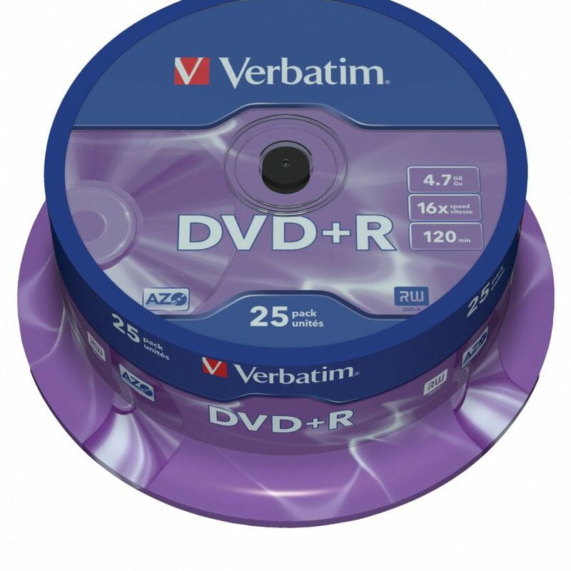 DVD+R Verbatim (43500) 4.7Gb 16X Matt Silver 25 шт. Spindle