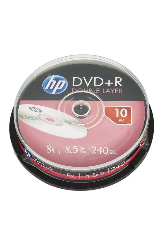 Диски DVD+R HP (69309 /DRE00060-3) 8.5GB 8x DL, шпиндель, 10 шт