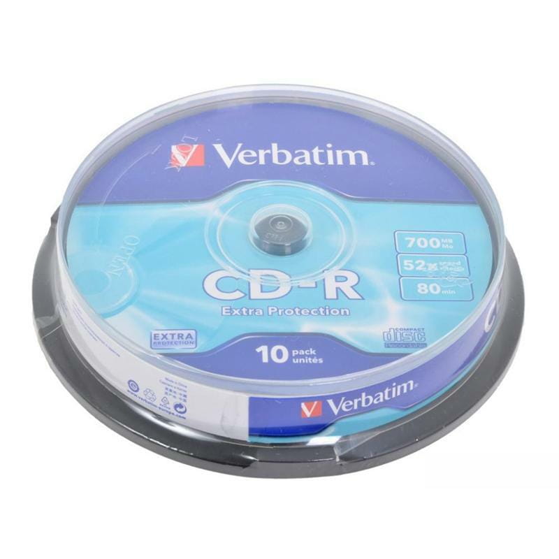 Диски CD-R Verbatim (43437) 700MB 52x Cake, 10шт Extra