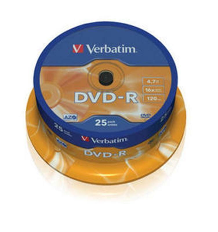 Диски DVD-R 4.7GB Verbatim (43522) Cake Box (25pcs) 16x