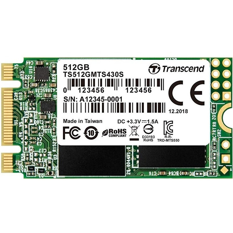 Накопитель SSD  512GB Transcend 430S M.2 2242 SATAIII 3D TLC (TS512GMTS430S)