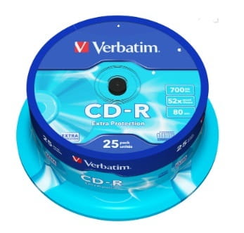 Диски CD-R Verbatim (43432) 700MB 52x Cake, 25шт Extra Protection