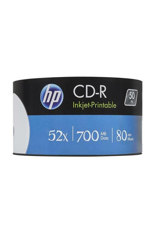 Диски CD-R HP (69312 /CRE00017WIP-3) 700MB 52x IJ Print, шпиндель, 50 шт
