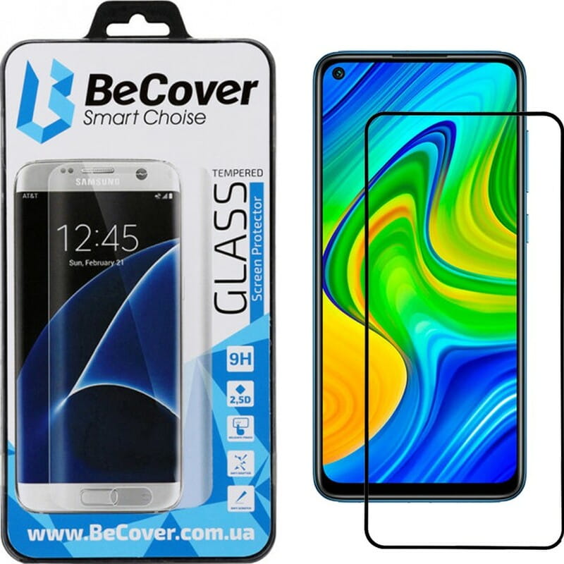 Защитное стекло BeCover для Xiaomi Redmi Note 9/Note 10X Black (705140)