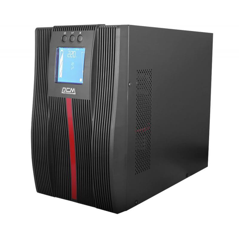 Джерело безперебійного живлення Powercom MAC-2K Schuko, Online, 3 х euro, LCD, RS-232, USB, металл (00230042)