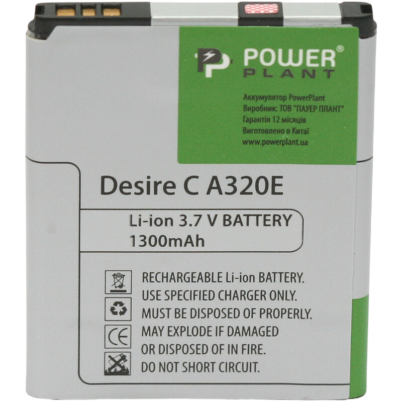 АКБ PowerPlant для HTC Desire C A320E (BA S850) 1300mAh (DV00DV6189)