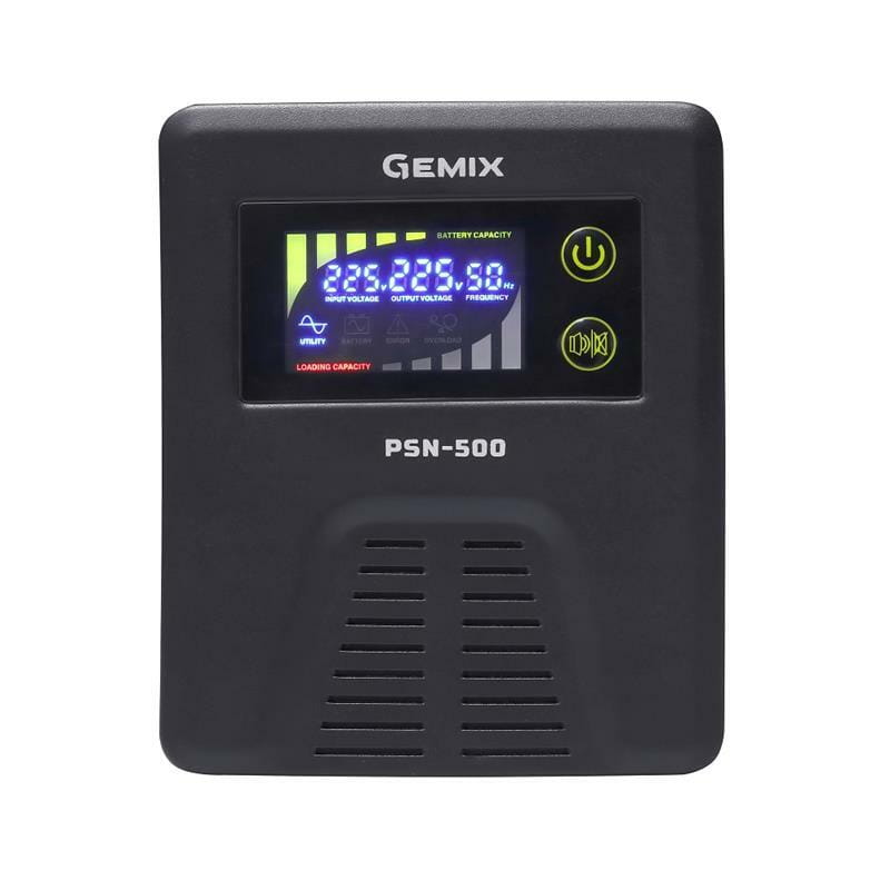 ИБП Gemix PSN-500 (PSN500VA), Lin.int., LCD, 1хEURO, металл