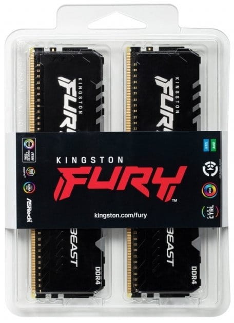 Модуль памяти DDR4 2x16GB/3600 Kingston Fury Beast RGB Black (KF436C18BBAK2/32)