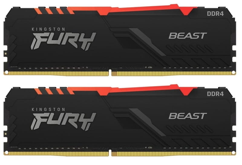 Модуль памяти DDR4 2x16GB/3600 Kingston Fury Beast RGB Black (KF436C18BBAK2/32)