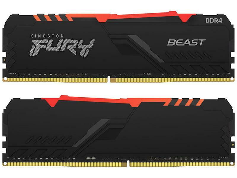 Модуль памяти DDR4 2x16GB/3600 Kingston Fury Beast RGB Black (KF436C18BBAK2/32)