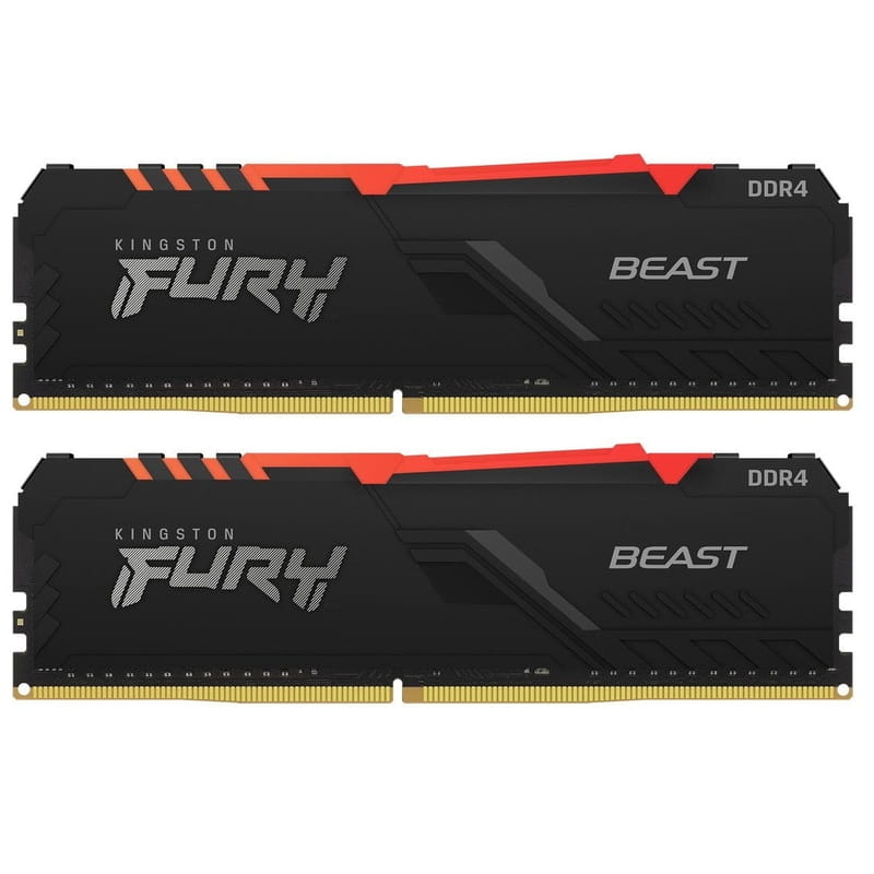 Модуль пам`ятi DDR4 2x16GB/3600 Kingston Fury Beast RGB Black (KF436C18BBAK2/32)