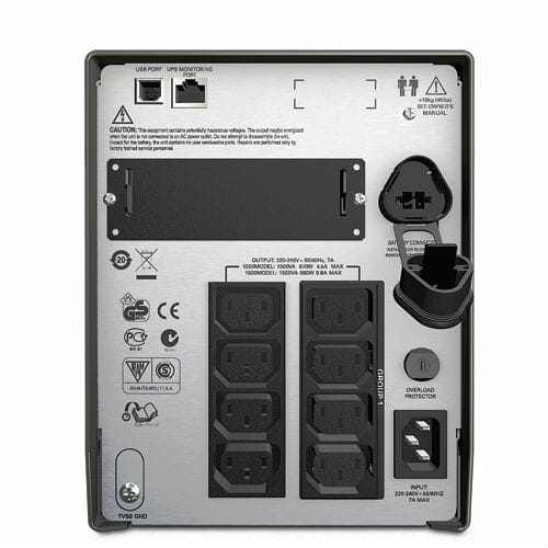 ИБП APC Smart-UPS 1000VA, Lin.int., 8хIEC, USB, RJ-45, металл (SMT1000I)