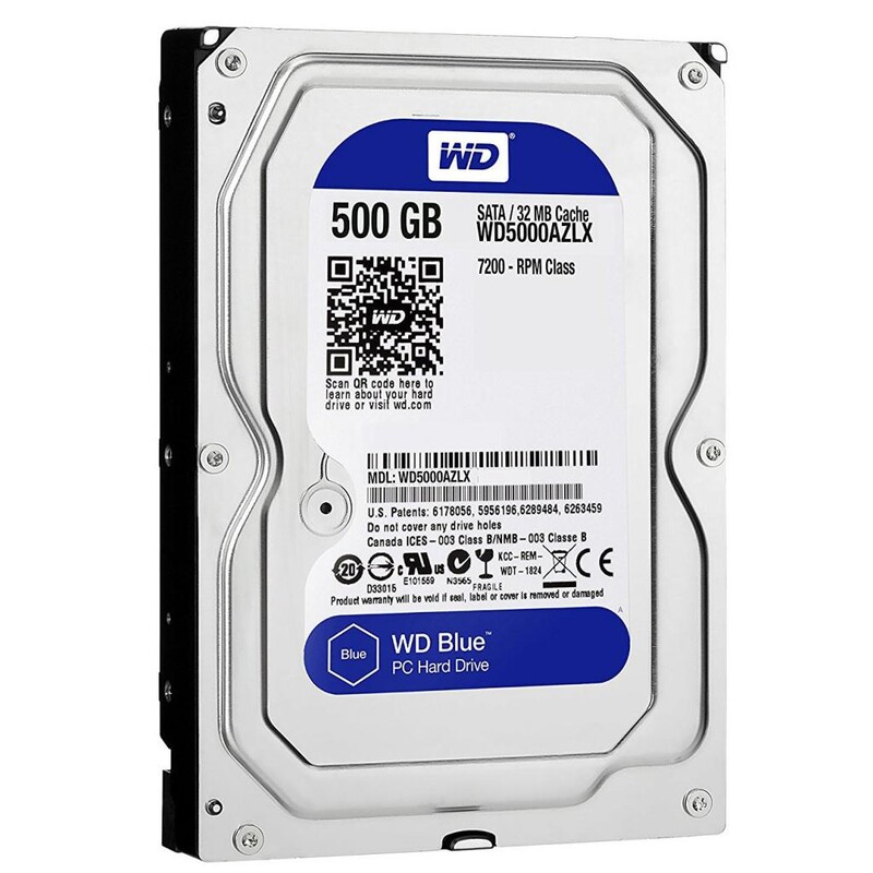 Накопитель HDD SATA  500GB WD Blue 7200rpm 32MB (WD5000AZLX)