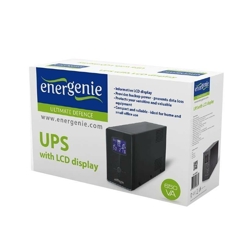 ИБП EnerGenie EG-UPS-031 650VA, Line Int., AVR, 2xIEC+1xSchuko, LCD