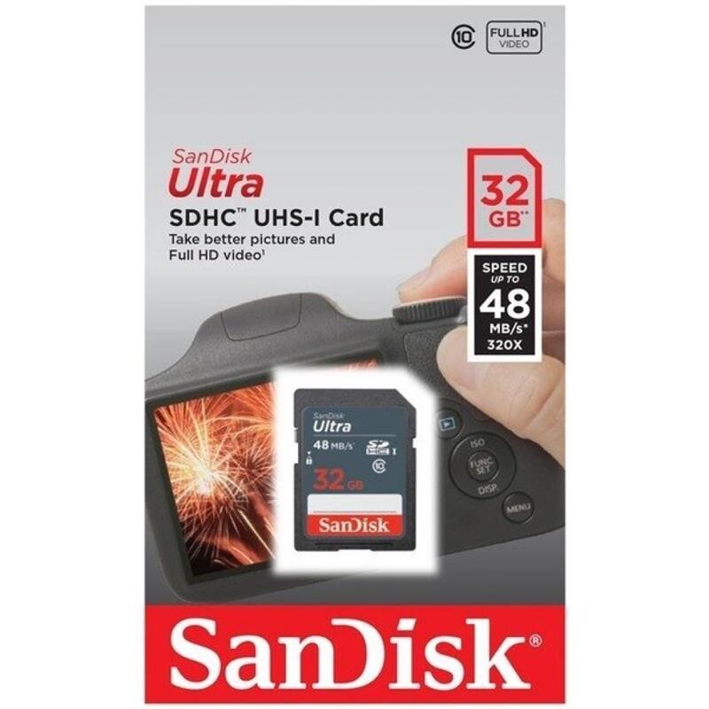 Карта памяти SDHC 32GB UHS-I Class 10 SanDisk Ultra (SDSDUNR-032G-GN3IN)
