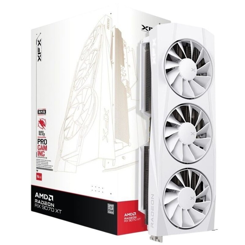 Видеокарта AMD Radeon RX 9070 XT 16GB GDDR6 Quicksilver Gaming Edition White XFX (RX-97TQICKW9)