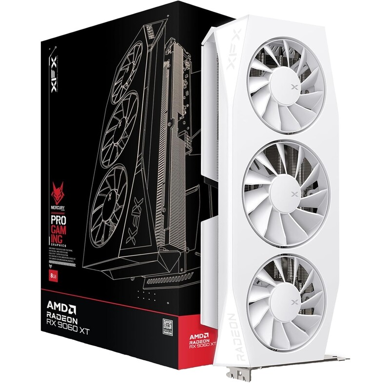 Відеокарта AMD Radeon RX 9060 XT 16GB GDDR6 Mercury OC Gaming Edition White XFX (RX-96TMERCW9)