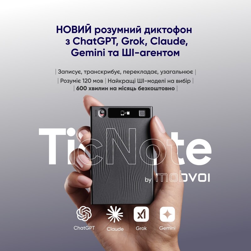 Диктофон Mobvoi TicNote с АІ NE-79