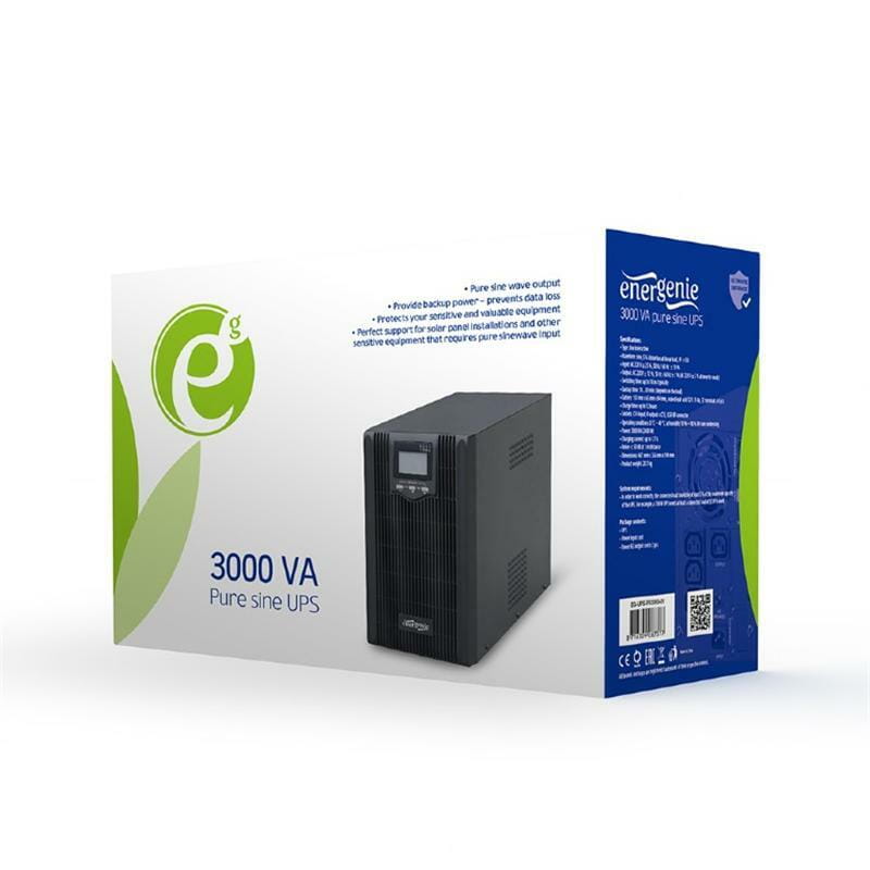 ИБП EnerGenie EG-UPS-PS3000-01 3000VA, Lin.int., AVR, 6хIEC, USB, RJ-45, металл